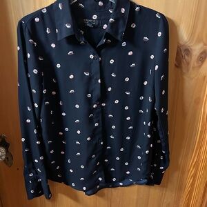 Forever 21 Navy Polka Dot Blouse
